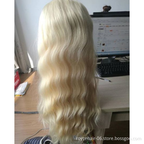 Blond 613 cambodian Human Hair Braided Perruque Silk Top Base Full Lace Wig for Black Women